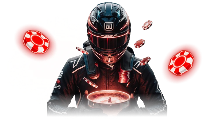 Winorio race thema slot met coureur en helm